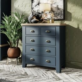 Helston 5 Drawer Chest of Drawers Blue